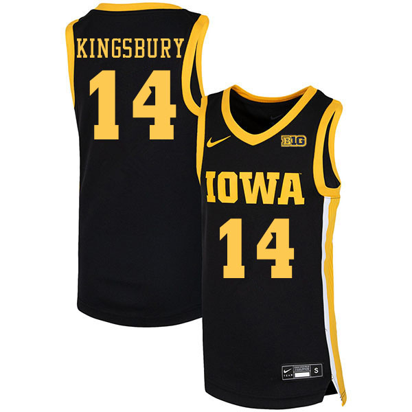 Men #14 Carter Kingsbury Iowa Hawkeyes College Basketball Jerseys Sale-Black - Click Image to Close